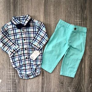 CARTER’S | Plaid Pant Set with Bow Tie
